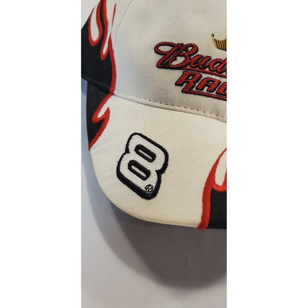 Chase Authentics Dale Earnhardt Jr Budweiser Racing Hat Red Black Flame NASCAR 8